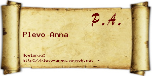 Plevo Anna névjegykártya